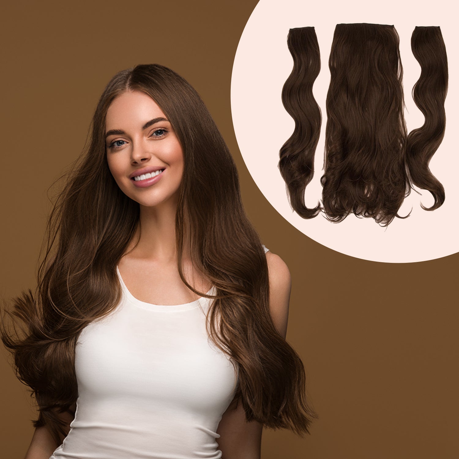 JBEXTENSION 3 PCS Hair Extension Clip Hair Extensions for Women Long Soft curly Clip Extensions Synthetic Double Weft Hair Full Head 24 Inch