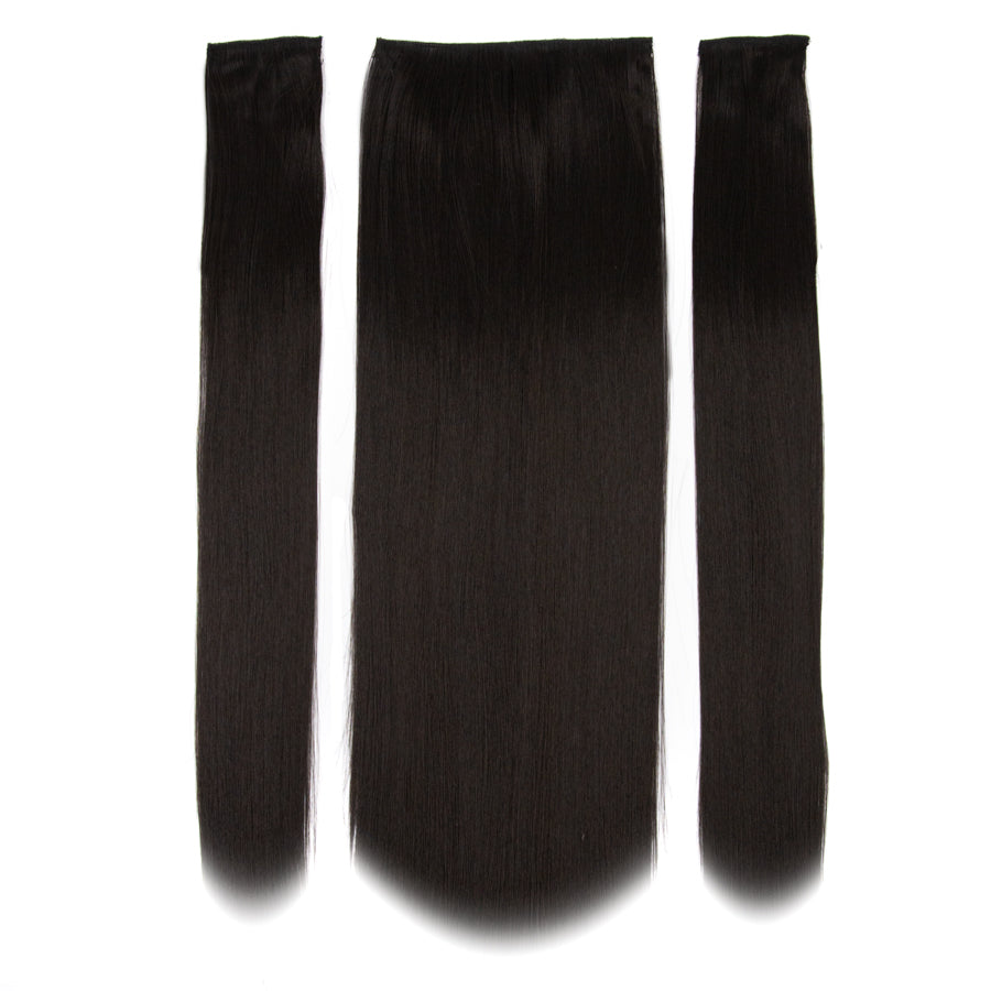 JBEXTENSION 3 PCS Hair Extension Clip Hair Extensions for Women Long Soft straight Clip Extensions Synthetic Double Weft Hair Full Head 24 Inch